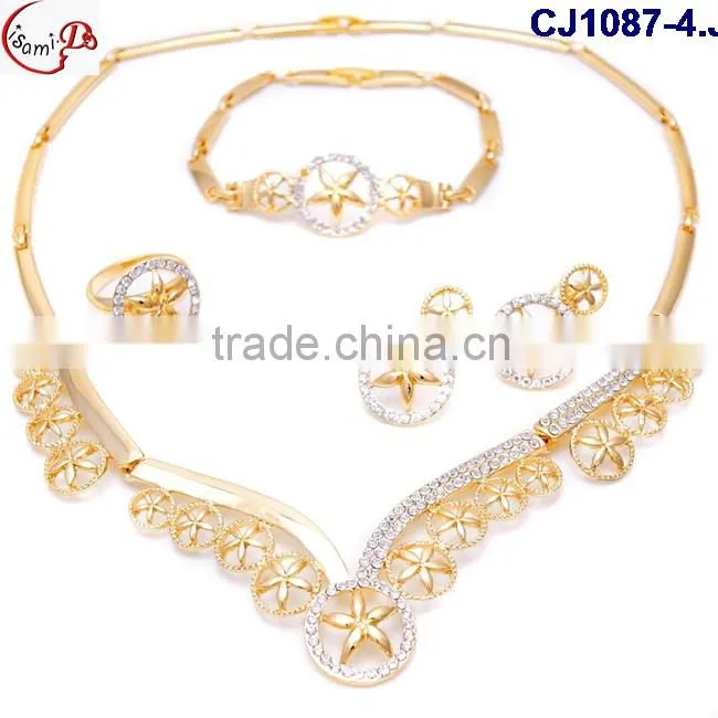 CJ1087 gold Latest italian fashion top high quality various design Jewelry with rhinestone matching dress for party/wedding