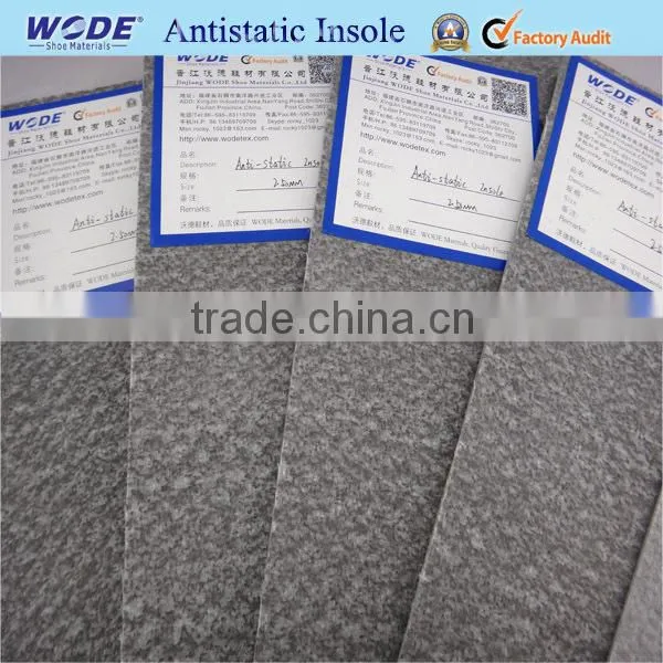 Antistatic nonwoven insole board for safety shoes