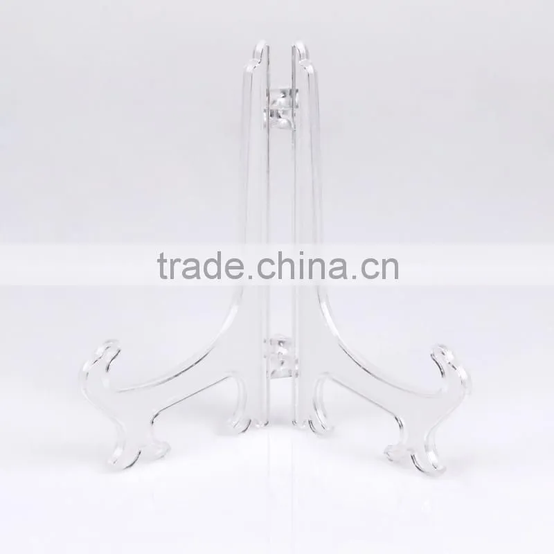 8"plastic plate stand, clear acrylic plate display stand