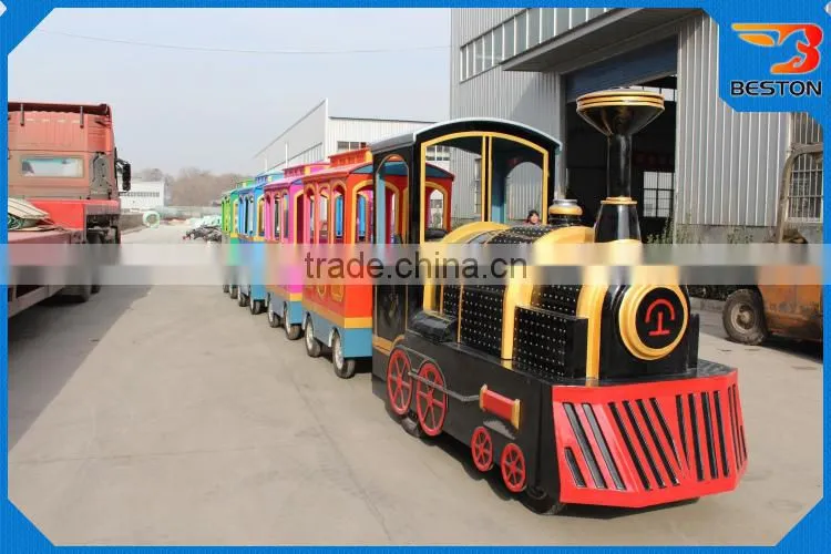 Factory direct high quality amusement park rides diesel trackless tourist train for sale with different colors