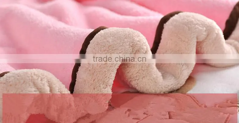Cute pattern coral fleece baby blanket