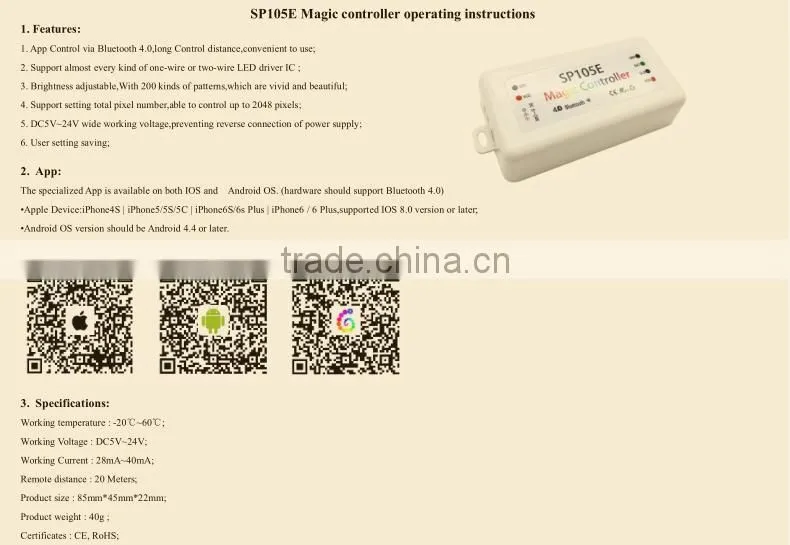 Programmable Dream Color rgb led strips SK6812/WS2812B 5050 RGB with Digital Built-in IC Bluetooth Smartphone APP Control LED