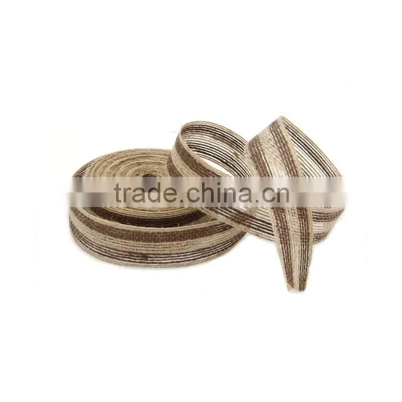 2.5cm*10m natural colourful jute ribbon