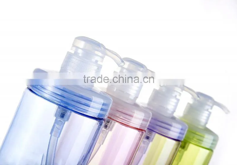 NEW 600ml round Plastic Lotion Pump Bottle Transparent Shower Gel/Shampoo Refillable Bottles Empty Container cap sprayer