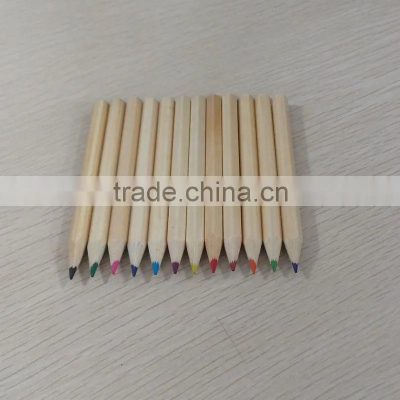 3.5" natural wood hexagonal shape 2.65mm color lead mini color pencil (golf pencil)