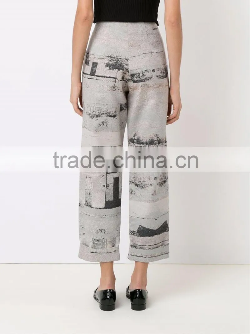 Fashion new style lady pants waisted cropped pants