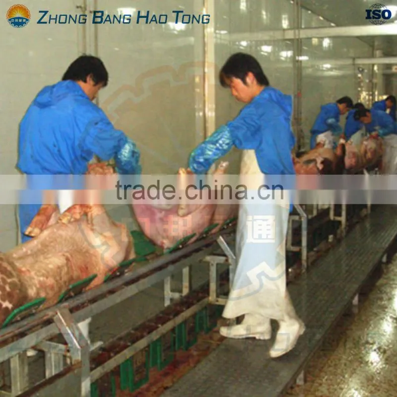 vertical pig washing machine with overhead conveying chains for pig slaughterhouse