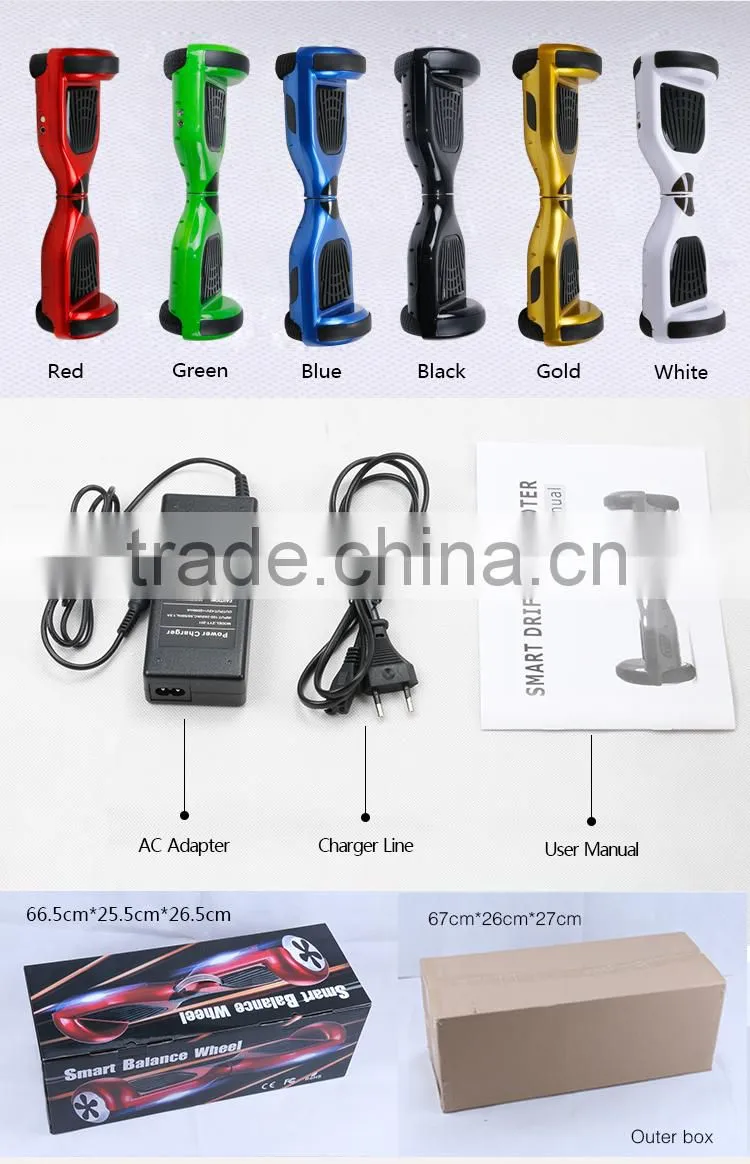 CE/ Rosh /FCC electric unicycle mini coloful two wheel smart balance electric scooter OX-BW5 speed raech 18km/h