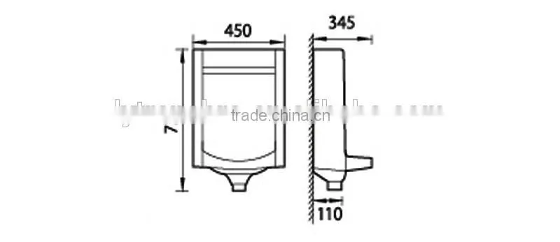 SMALL WALL MOUNTED CERAMIC MAN URINAL