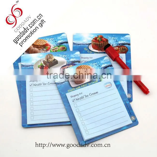 Promotional gifts magnetic sticky memo pad with pen