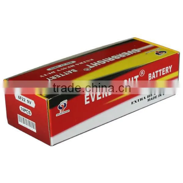 Carbon zinc 9v 6f22 006p battery 1.5v dry battery