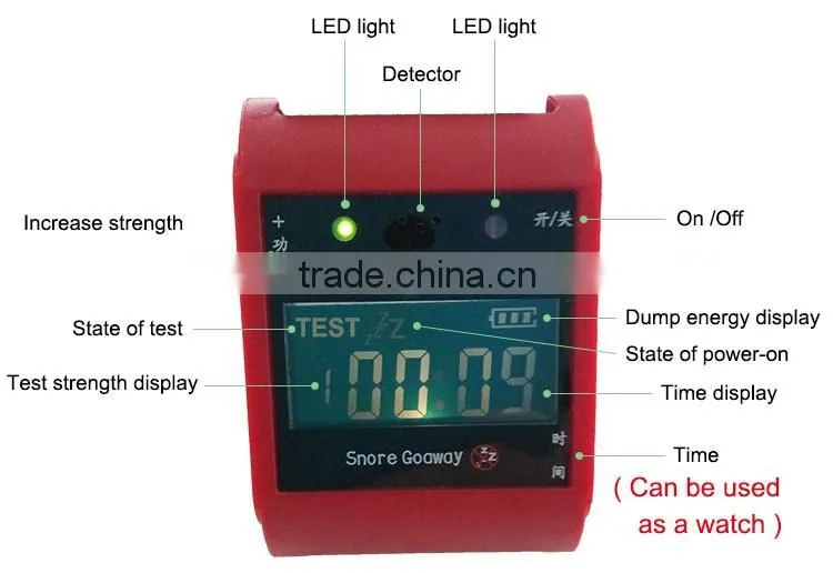 Free Sample For Test 9 Modes Red Fashion RoHS Anti Snore Watch Wristband With Clock Function Manufacturer In Shenzhen