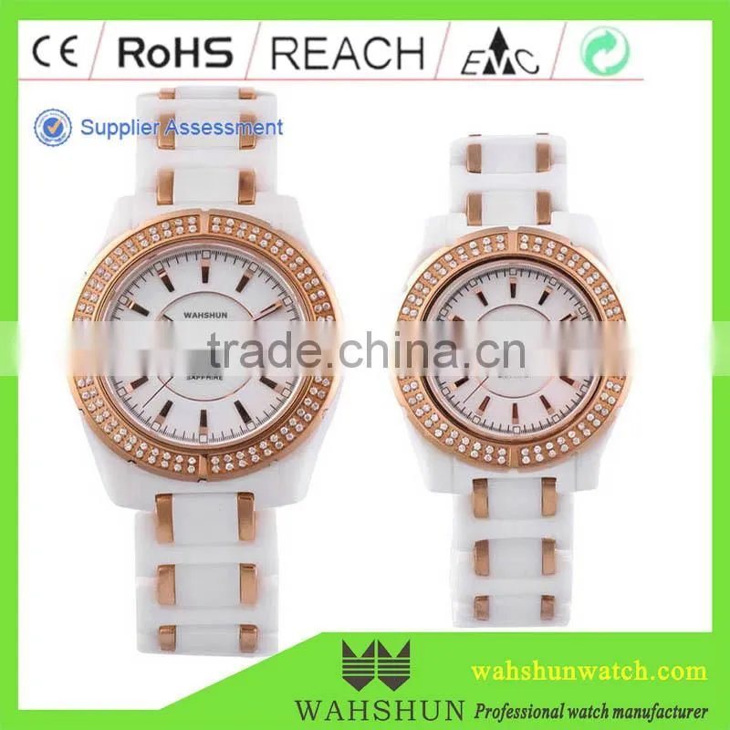 WAH SHUN Newest ladies luxury watches ceramic waterproof watches for sale