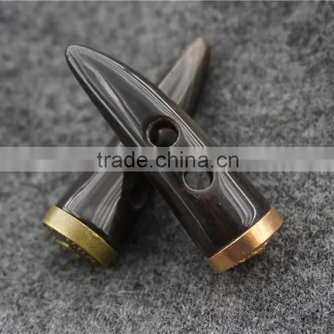 HOT SALE CAFE RESIN HORN BUTTON SPECIAL METAL BOTTOM