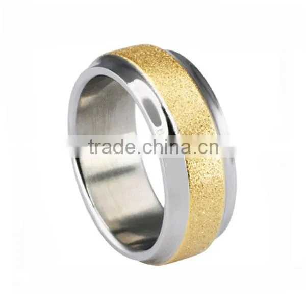 Wholesale Design Sandblast men custom made stainless steel ring jewelry IP-ROSE band ring designs wholesale
