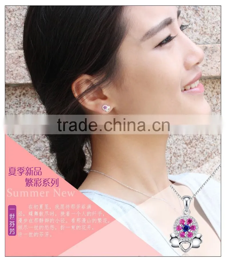 Multicolor Diamond Wholesale 925 Sterling Silver Jewelry Set