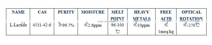 Absorbable Biomedical Material Medical Grade L-Lactide (L-LA)