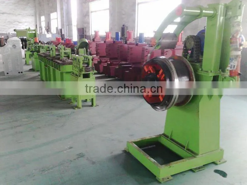 galvanized steel flat bar uncoiler, chamfering and deburring, recoiler machine
