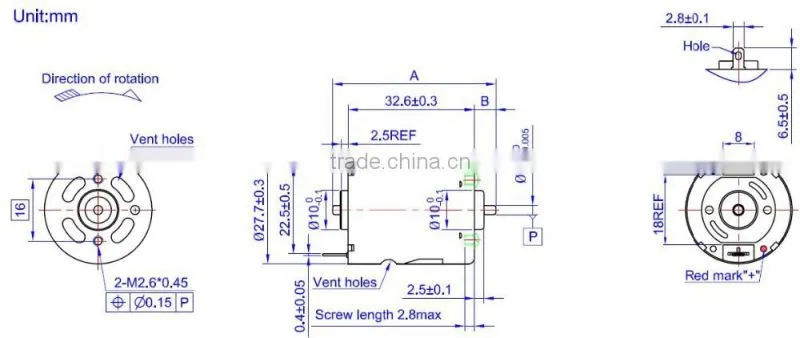 diameter 28mm dc gear motor RS-360/RS-365 motor