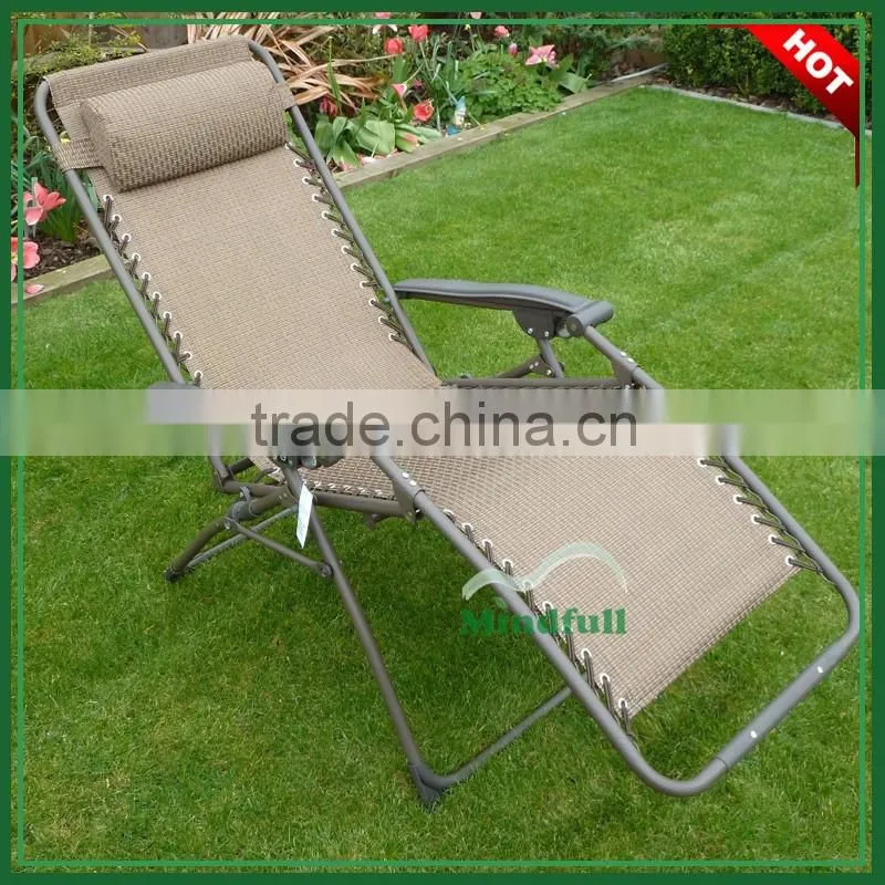 Brown Zero Gravity Garden Lounge Chairs Reclining Garden Chairs With Headrest