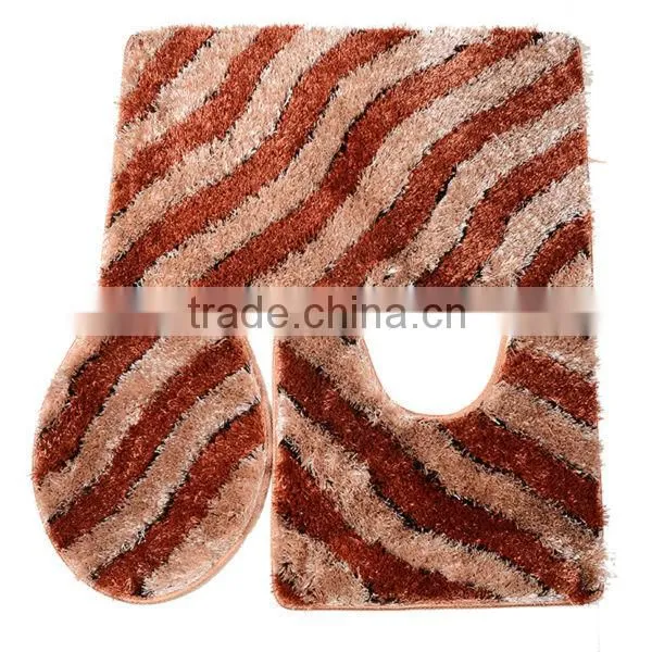 100%polyester long pile shaggy machine made silk bathroom carpet