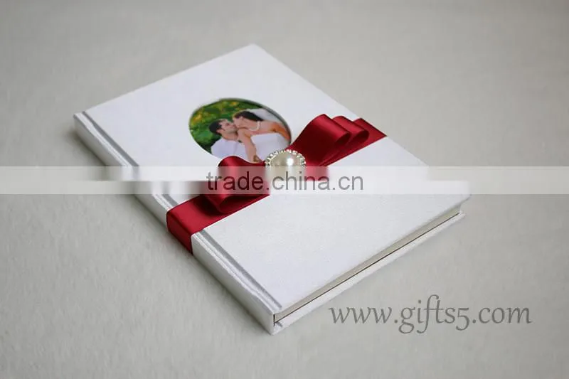 Handmade wedding guest book with photo frame on the cover wedding supplier in China