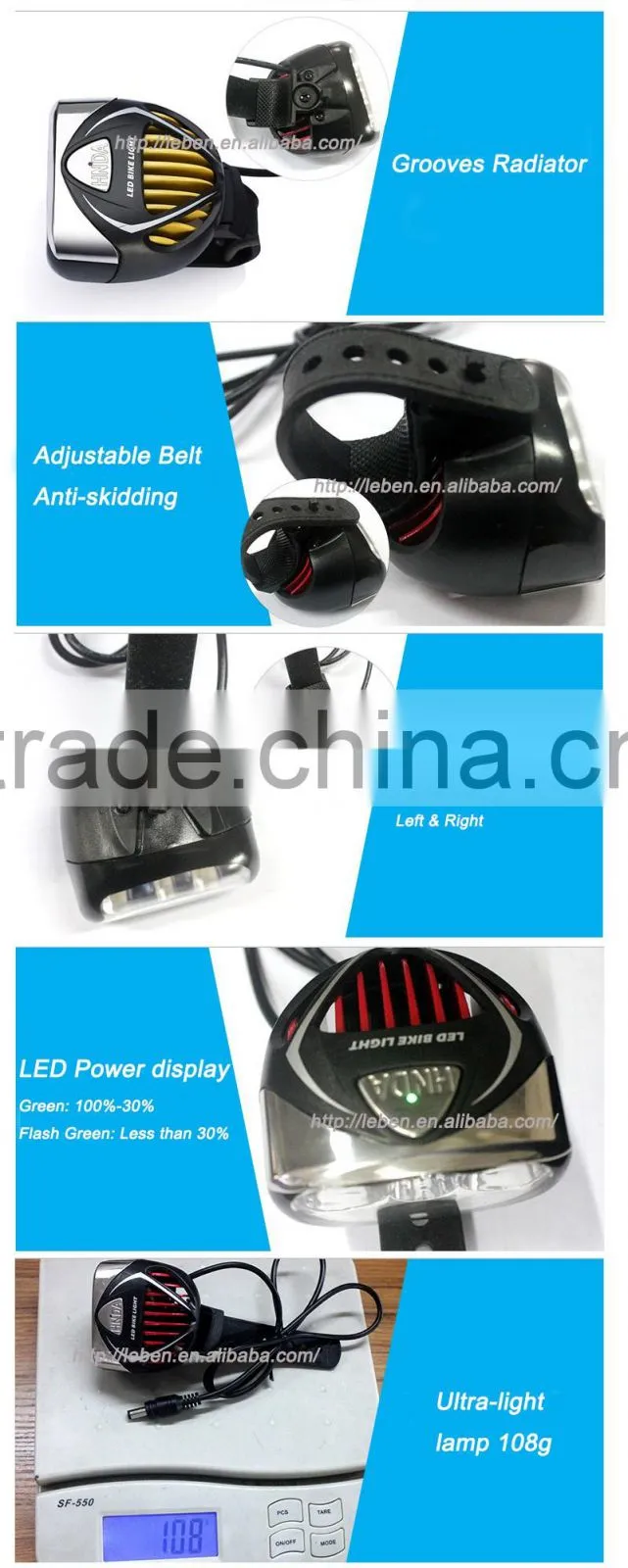 New Design 6 x 3535 Sili-A35WX-A WHITE LED Bike Accessories Wholesale Bike Light
