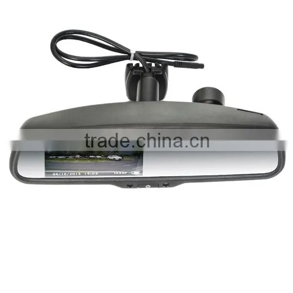 Latest Car Dual Camera DVR Digital Video Rearview Mirror Recorder Gps Tracker and Adjustable guide line