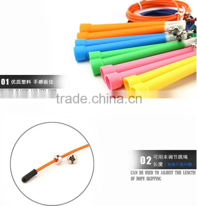 crossfit Plastic Handle custom speed jump rope stainless steel Wire Jumping Skipping aerobic exercise Ropes 3m-14m