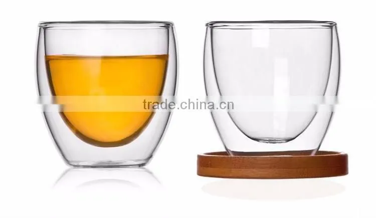 High Quality Custom Double Wall Shaker Small Joyshaker Glass Tea Cup
