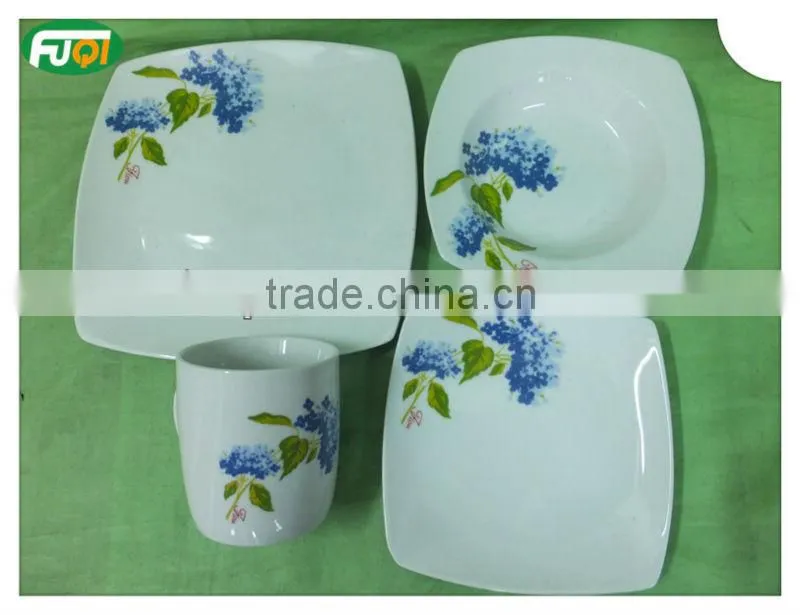 16 pcs square porcelain dinnerware