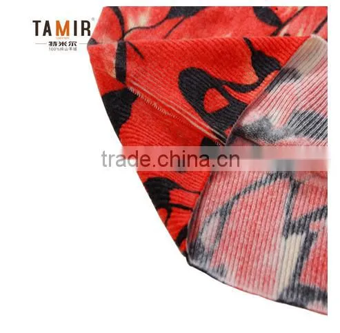Muti Color Print V Neck Cashmere Sweater, Ladies Fashion Delicate Print Cashmere Sweater