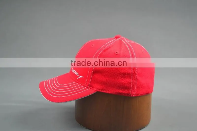 Red promotional baseball caps