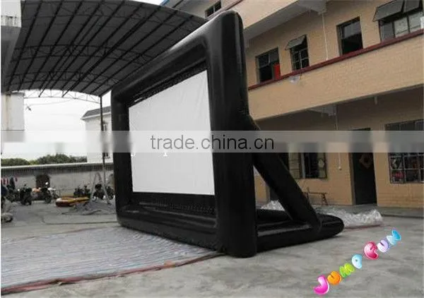 Inflatable air screen/film project screen for outdoor use