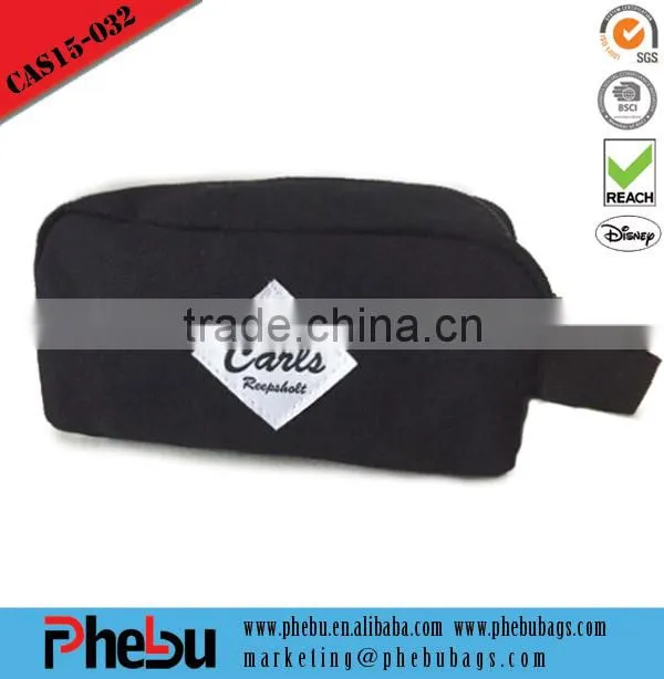 Custom checp black printed canvas tote shopping bag(CAS15-040)