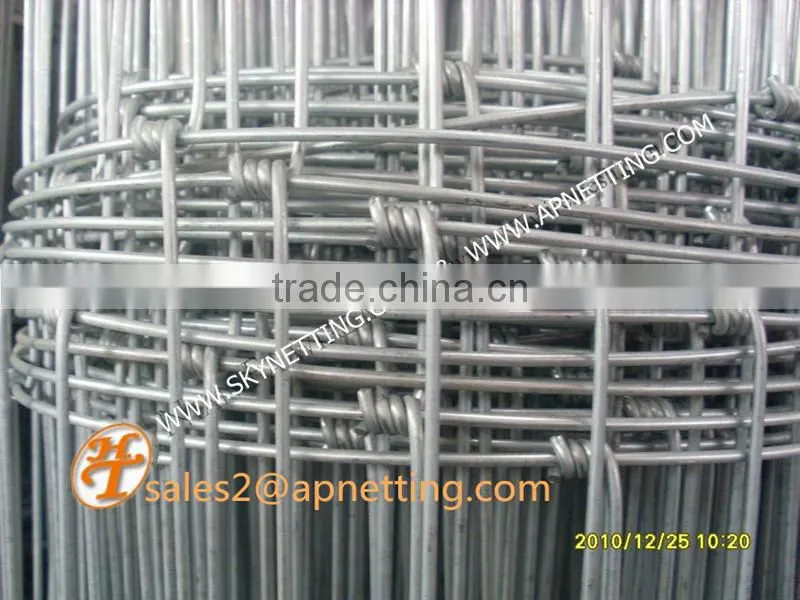 Ranch Woven Field Fence 2.5mm diameter cattle wire fence 1.2m high galvanized surface livestock fencing