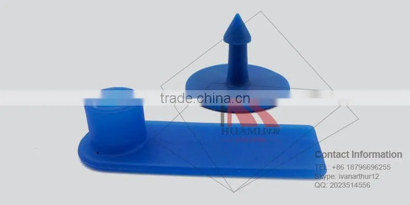 ear tag for sheep 50*16 mm PE blue plastic pin goat ear tag