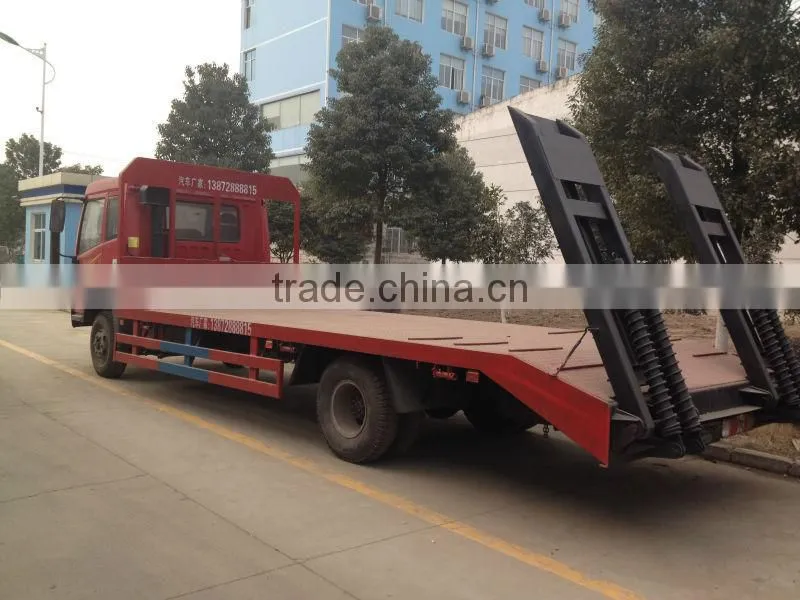 FAW 4*2 hydraulic flat bed truck,bulldozer transport truck,load sensor truck