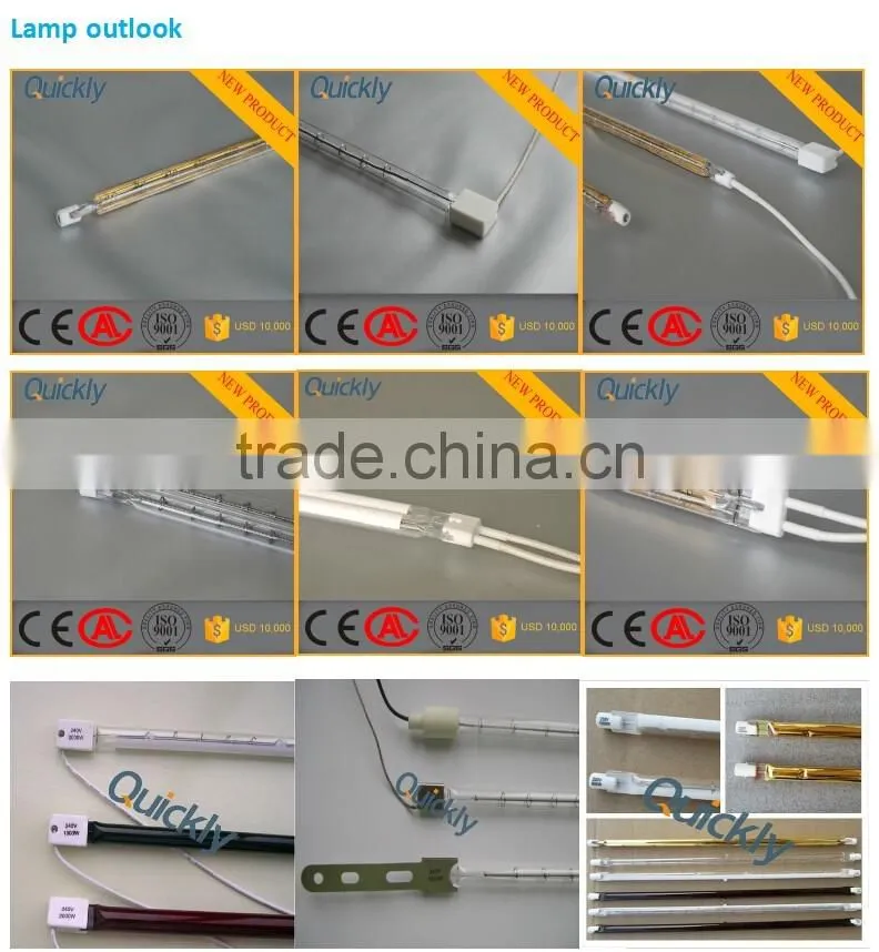 Halogen infrared led curing heater lamp for car painting