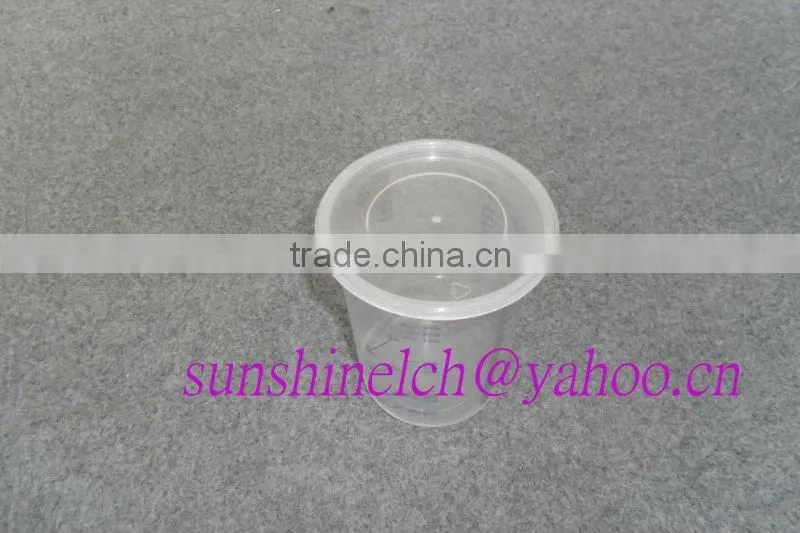 Silicon free plastic/paper paint calibrated mixing cups