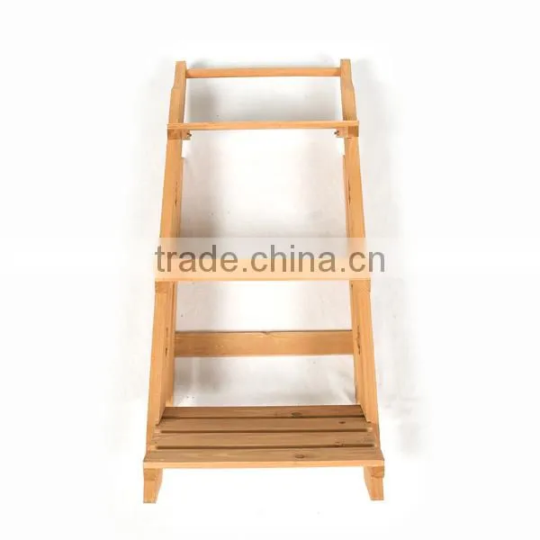 3 tier wooden flower stand/flower pot stand /Folding 3 Tier Wooden Etagere