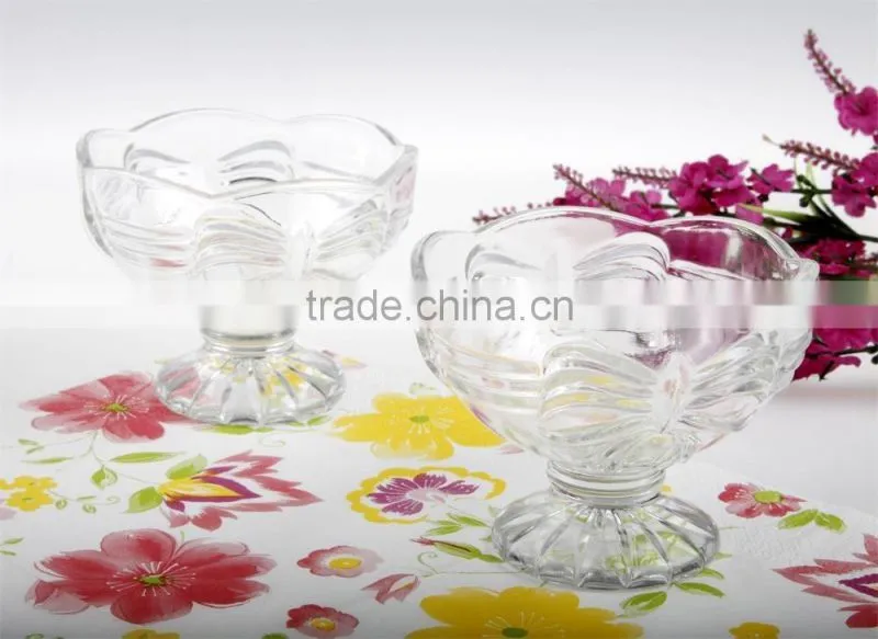 bowknot design glass salad bowl icecream glass cup icecream glass bowls