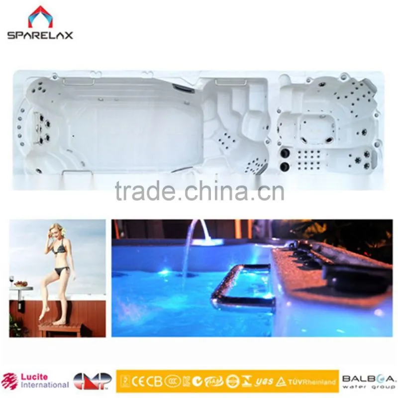 Luxury 7.5M European Style Outdoor Swim Spa/Swim Pool with Balboa BP system and Spatouch