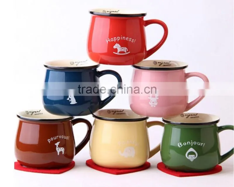 Haonai high quality hot sale ceramic morning tea or milk cup