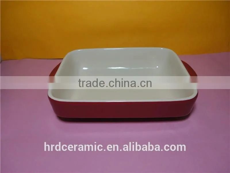 stock ceramic Microwave safe porcelain square ovenware with handle