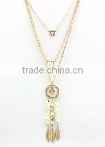 Wholesale fashion colorful gemstone artificial gem stone chain necklace