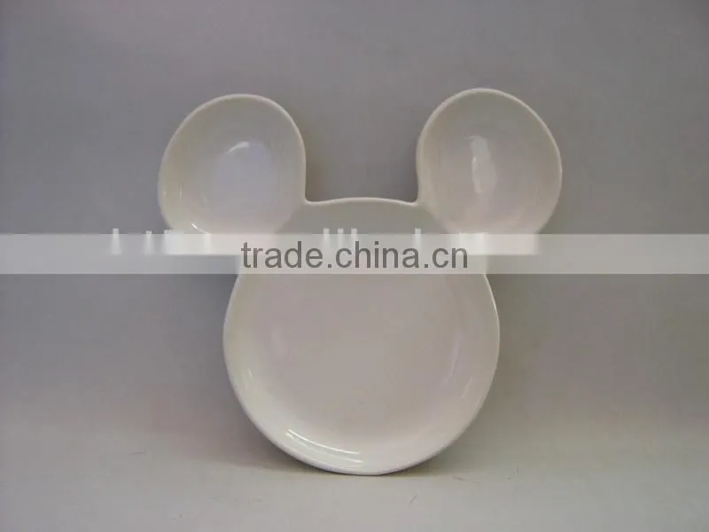kid divided ceramic food serving plate for school