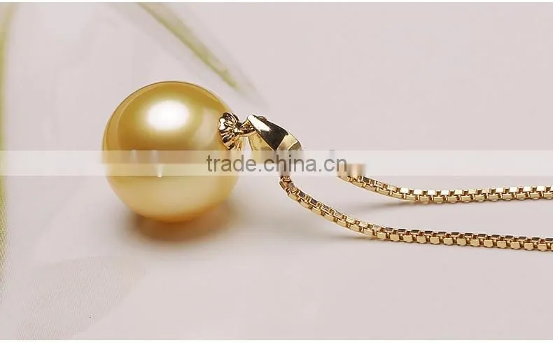 pendant 9-10mm golden south sea pearl necklace price