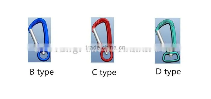 4 Different Types Ring of Colourful High Breaking Forece Carabiner for Dog Leash