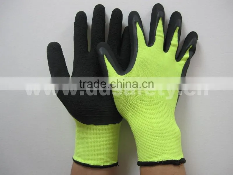 Nylon With Black Latex Gloves Safety Gloves
